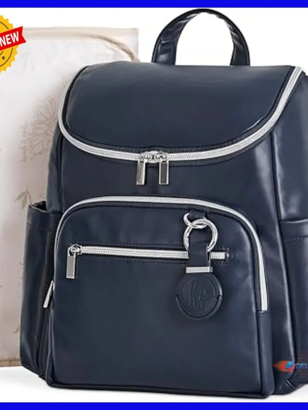 Lightweight Diaper Backpack Set with Changing Pad & Keychain, 9 Pockets